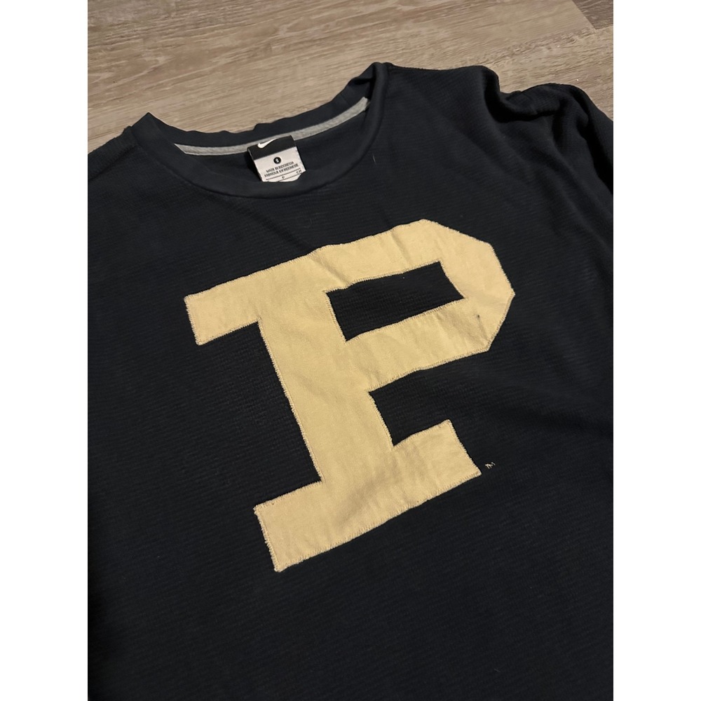 Nike Purdue Boilermakers Long Sleeve Thermal Shirt Womens Small Black Gold P - Picture 3 of 5